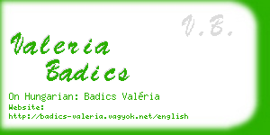 valeria badics business card