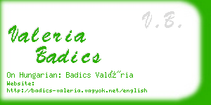 valeria badics business card